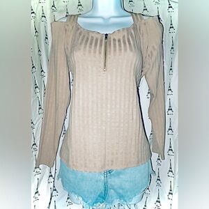 Women's Tan Long Sleeve Top